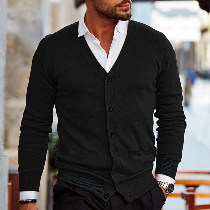 Cole | Stylish V-Neck Knit Cardigan - Valereo