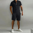 Cole | Stylish Zip Polo Shorts Set - Valereo