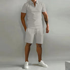 Cole | Stylish Zip Polo Shorts Set - Valereo