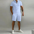 Cole | Stylish Zip Polo Shorts Set - Valereo