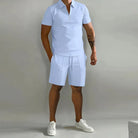 Cole | Stylish Zip Polo Shorts Set - Valereo