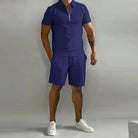 Cole | Stylish Zip Polo Shorts Set - Valereo