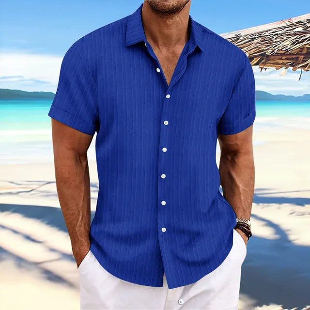 Daniel | Breathable Textured Button-Up Shirt - Valereo
