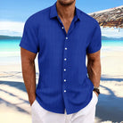 Daniel | Breathable Textured Button-Up Shirt - Valereo
