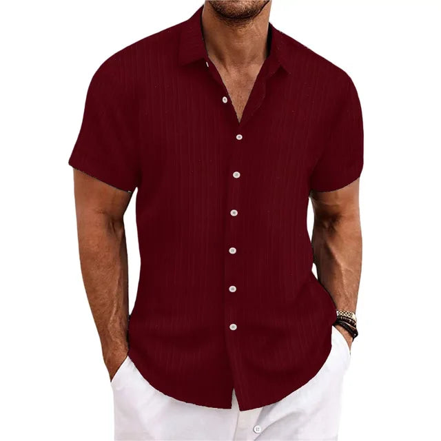 Daniel | Breathable Textured Button-Up Shirt - Valereo