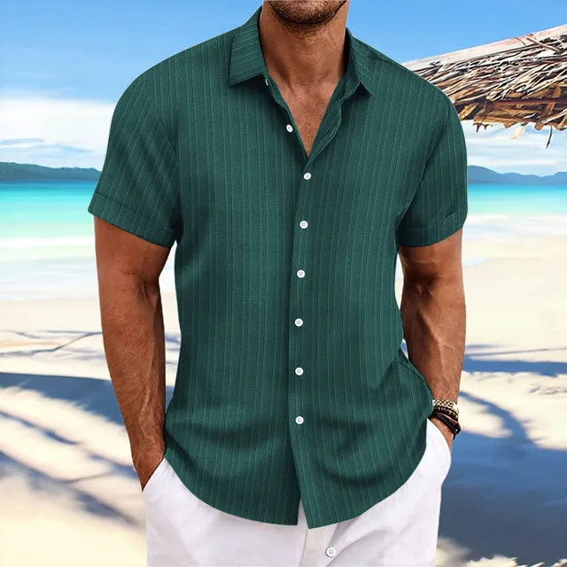 Daniel | Breathable Textured Button-Up Shirt - Valereo