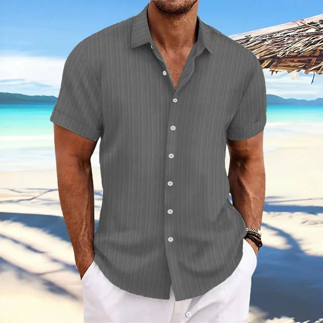 Daniel | Breathable Textured Button-Up Shirt - Valereo