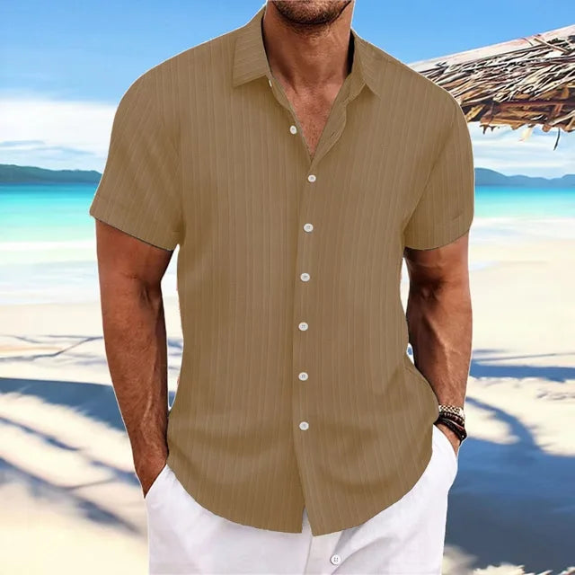 Daniel | Breathable Textured Button-Up Shirt - Valereo