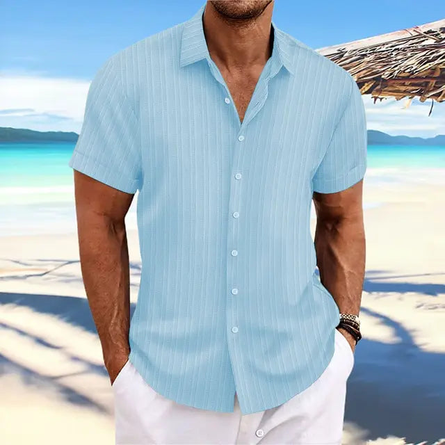 Daniel | Breathable Textured Button-Up Shirt - Valereo