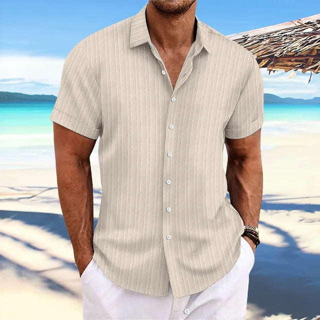 Daniel | Breathable Textured Button-Up Shirt - Valereo