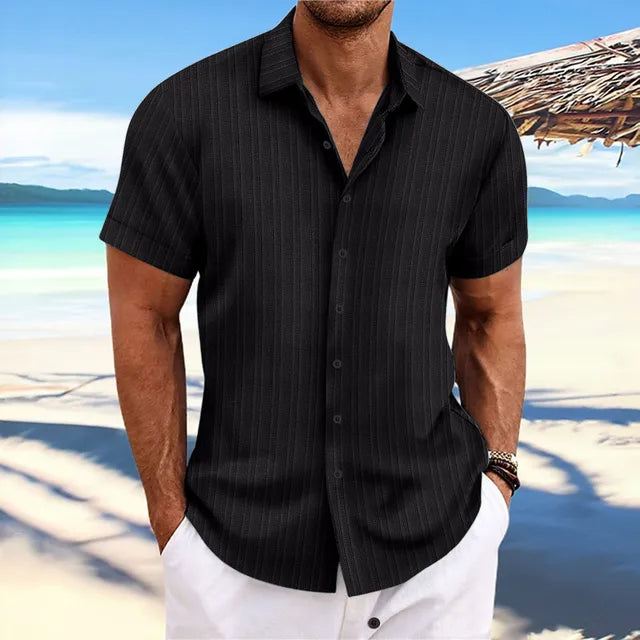 Daniel | Breathable Textured Button-Up Shirt - Valereo