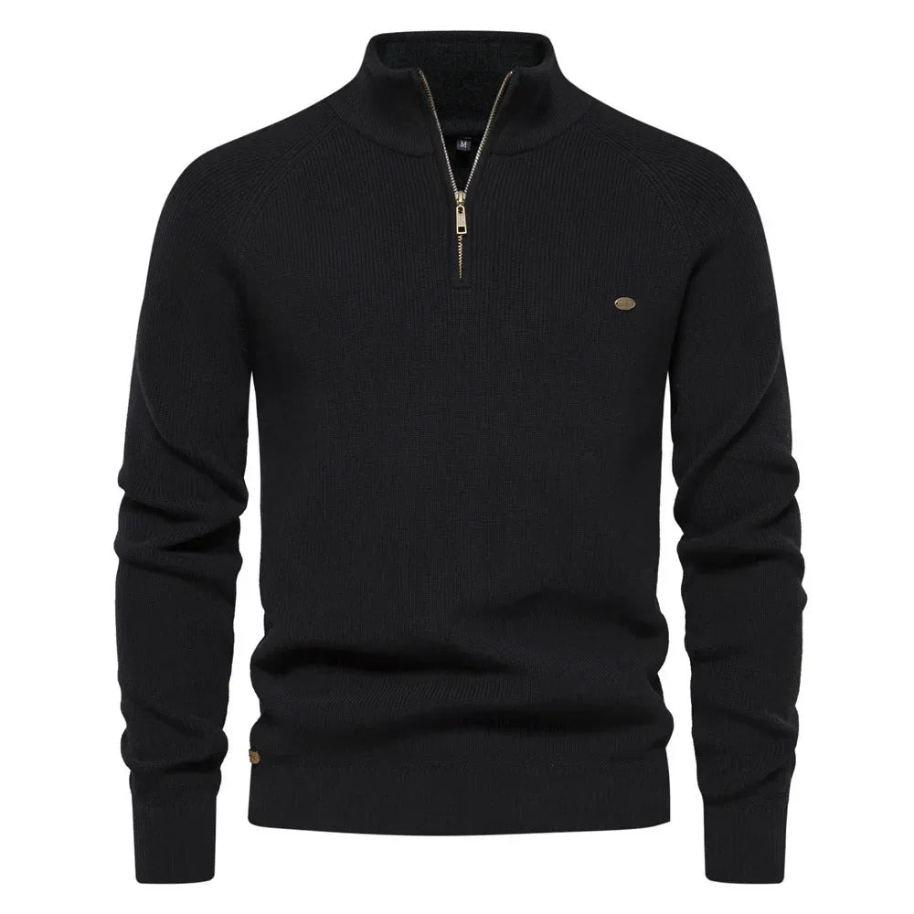 Daniel | Classic Quarter-Zip Knit Sweater - Valereo