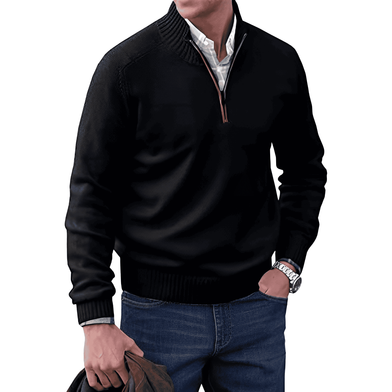 Daniel | Refined Quarter-Zip Cashmere Sweater - Valereo