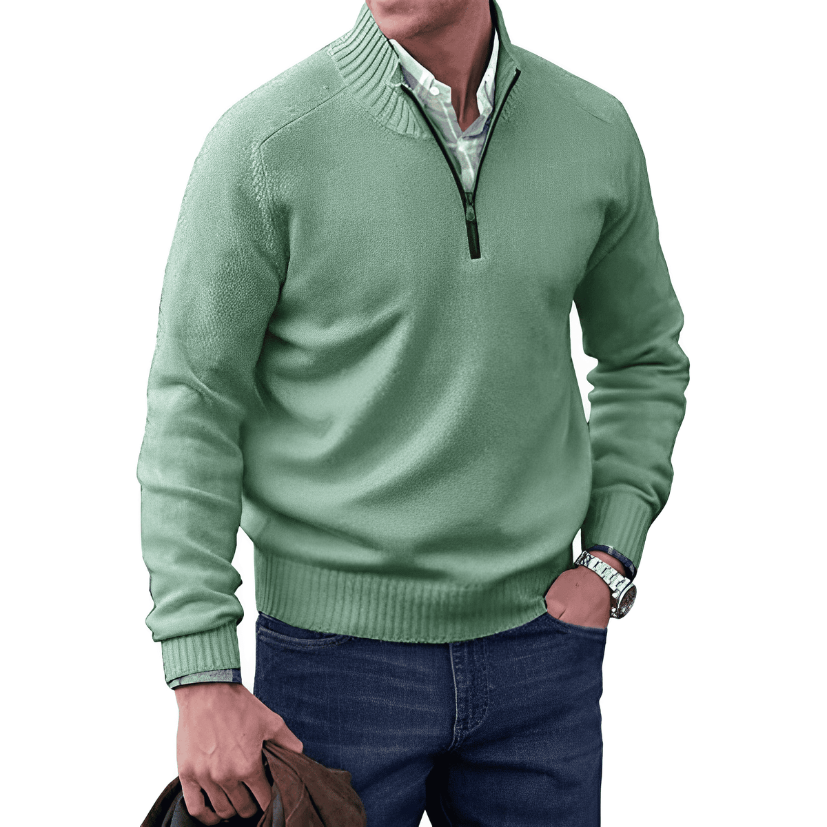 Daniel | Refined Quarter-Zip Cashmere Sweater - Valereo
