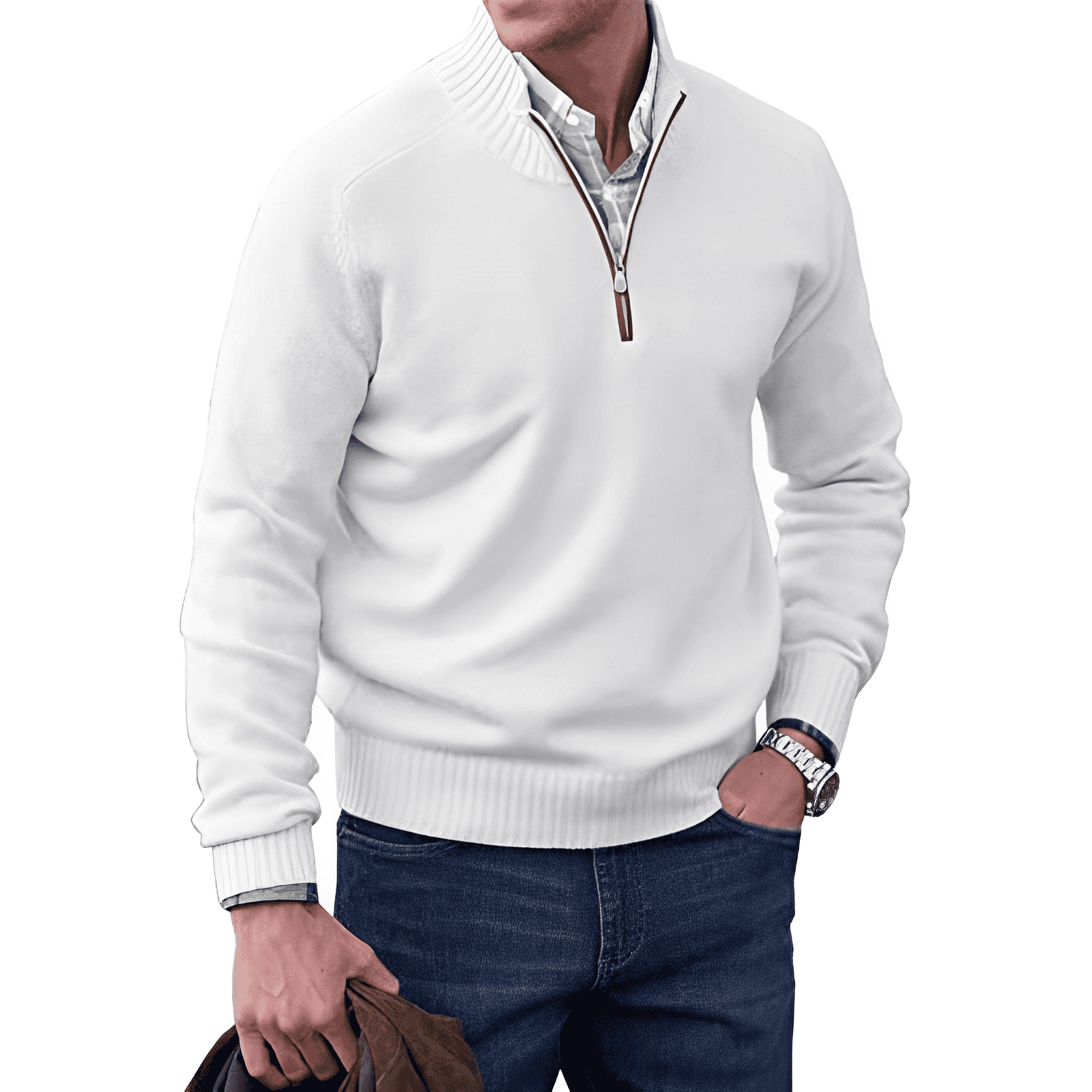 Daniel | Refined Quarter-Zip Cashmere Sweater - Valereo