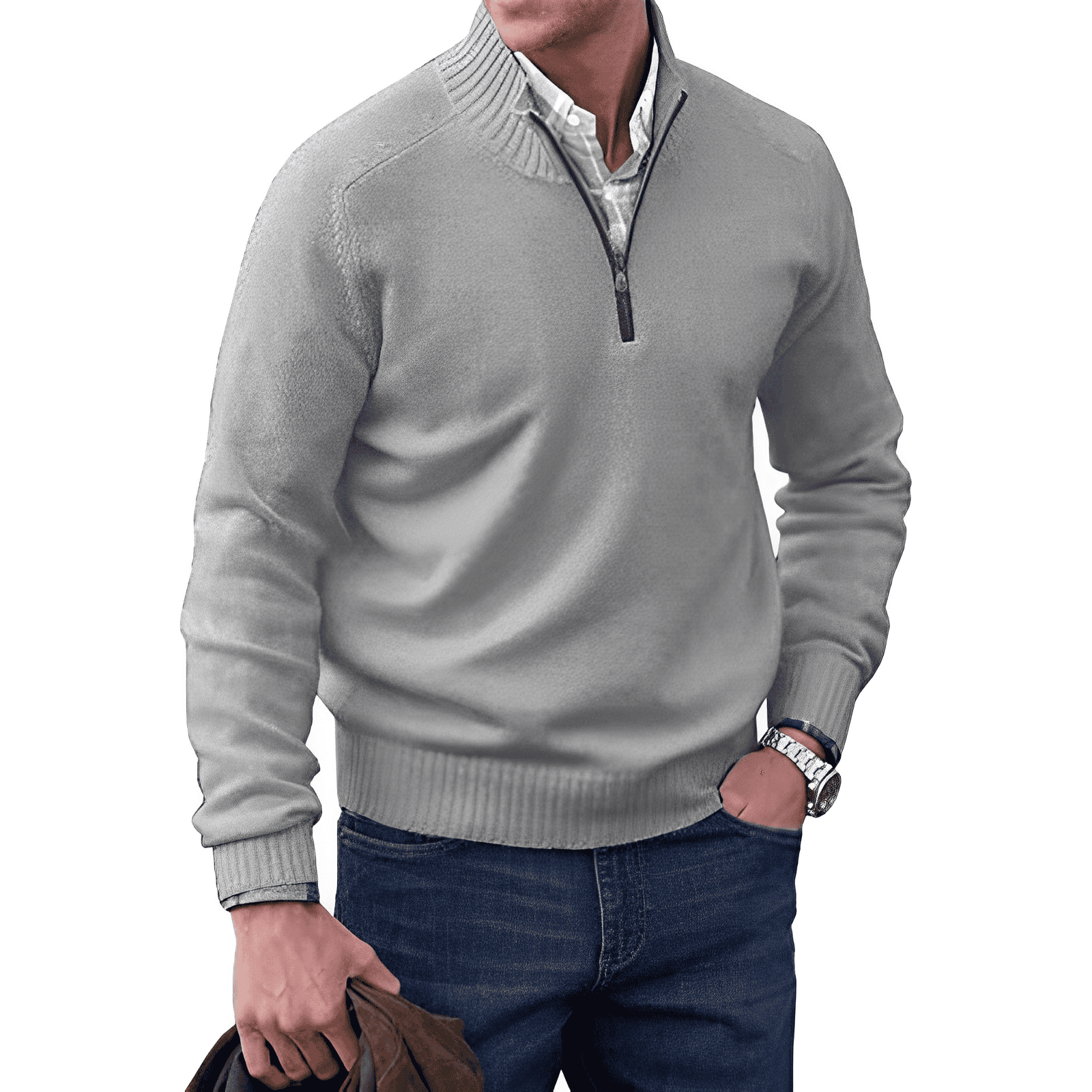 Daniel | Refined Quarter-Zip Cashmere Sweater - Valereo