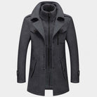 Daniel | Refined Wool Layered-Collar Peacoat Jacket - Valereo