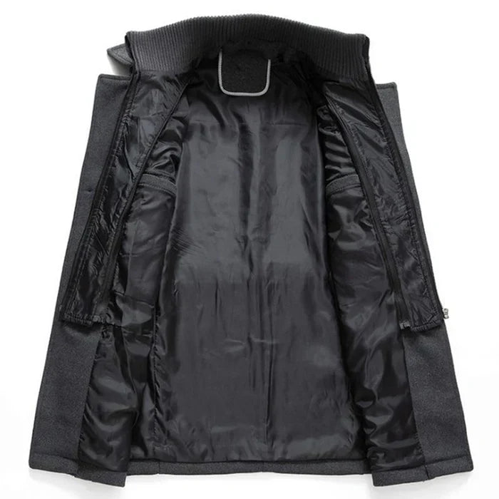 Daniel | Refined Wool Layered-Collar Peacoat Jacket - Valereo
