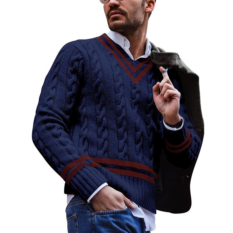 Daniel | Timeless Cable Knit V-Neck Sweater - Valereo