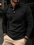 David | Classic Long Sleeve Polo Shirt - Valereo