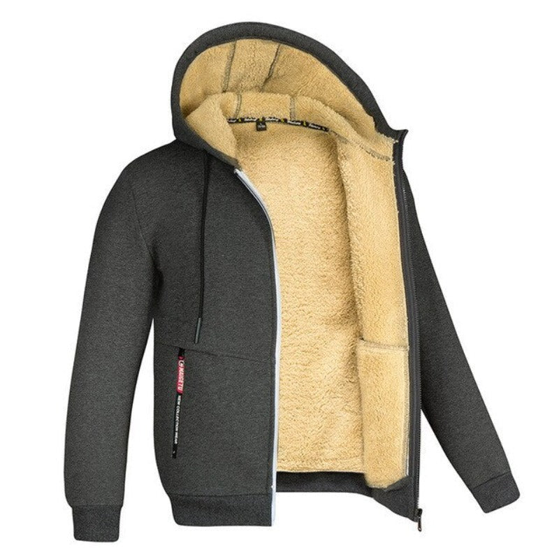 David | Cozy Sherpa-Lined Zip Hoodie - Valereo