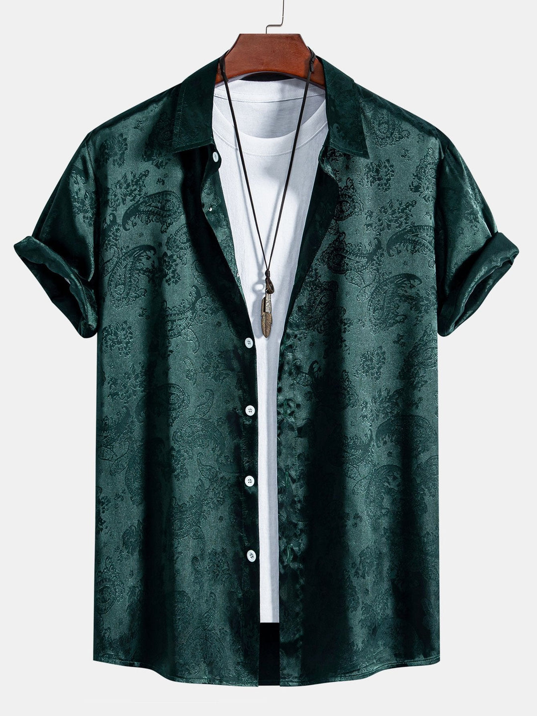 David | Luxury Satin Paisley Shirt - Valereo