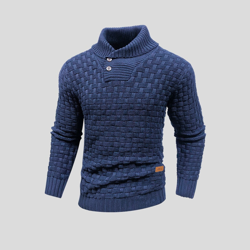 David | Refined Shawl Collar Knit Sweater - Valereo