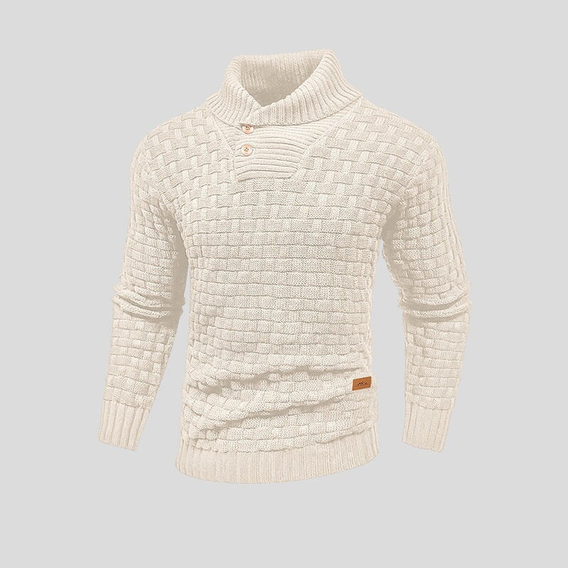 David | Refined Shawl Collar Knit Sweater - Valereo