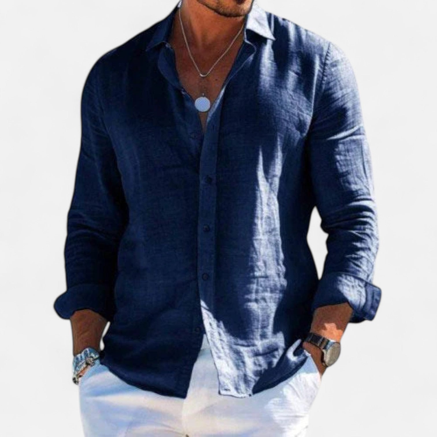 David | Refined Textured Linen Shirt - Valereo