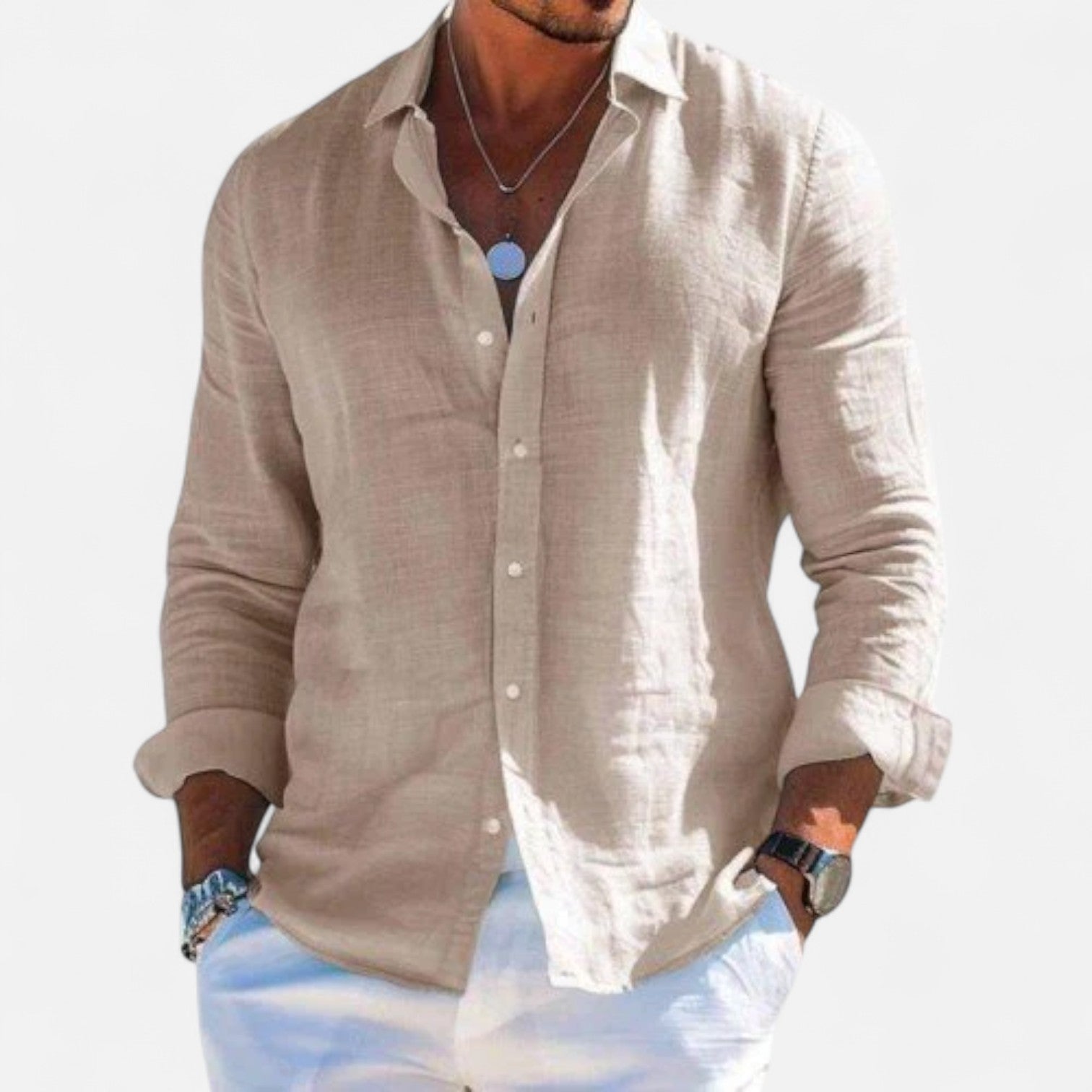 David | Refined Textured Linen Shirt - Valereo