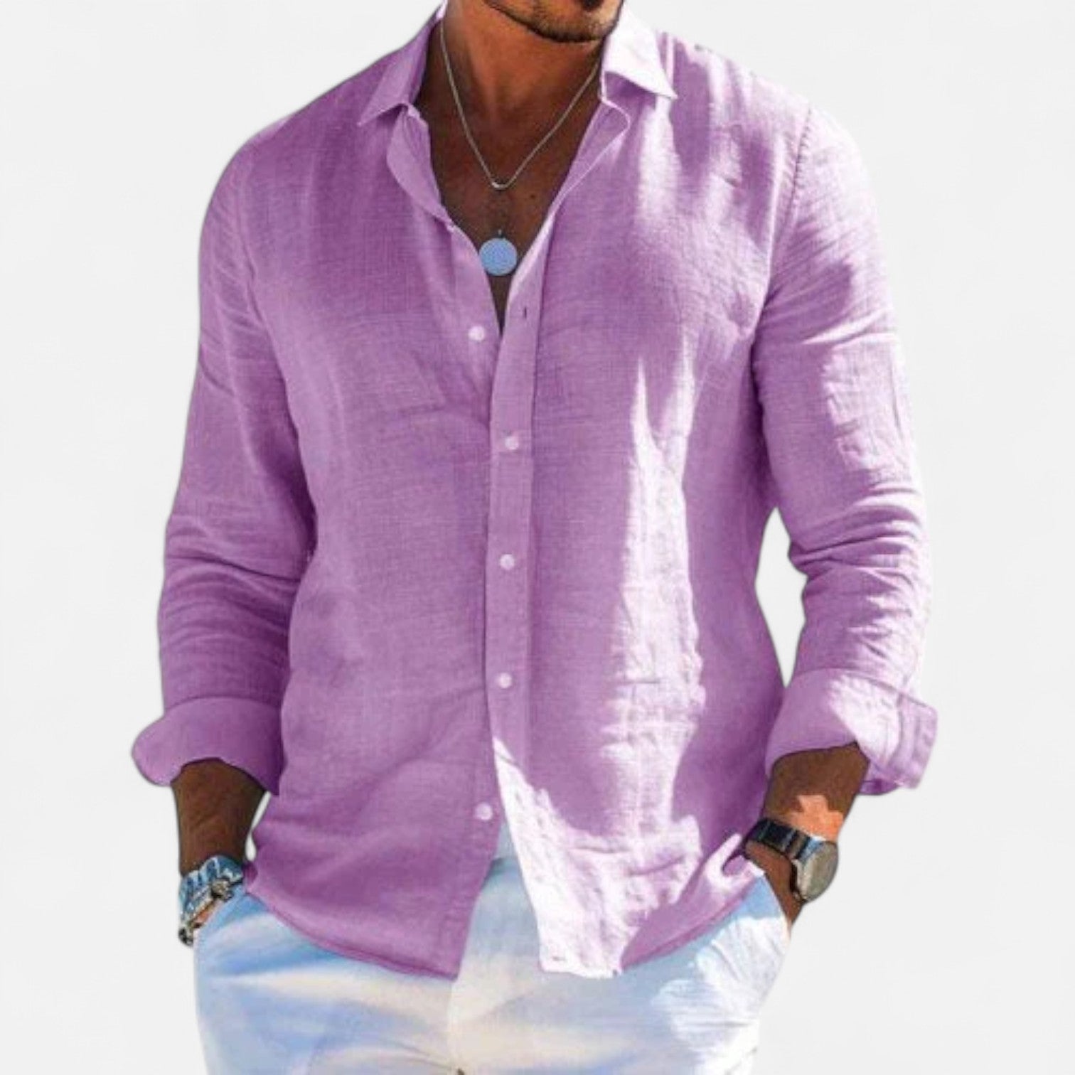 David | Refined Textured Linen Shirt - Valereo