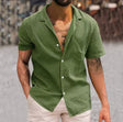 David | Relaxed Linen Button-Up Shirt - Valereo