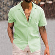 David | Relaxed Linen Button-Up Shirt - Valereo
