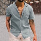 David | Relaxed Linen Button-Up Shirt - Valereo
