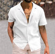 David | Relaxed Linen Button-Up Shirt - Valereo