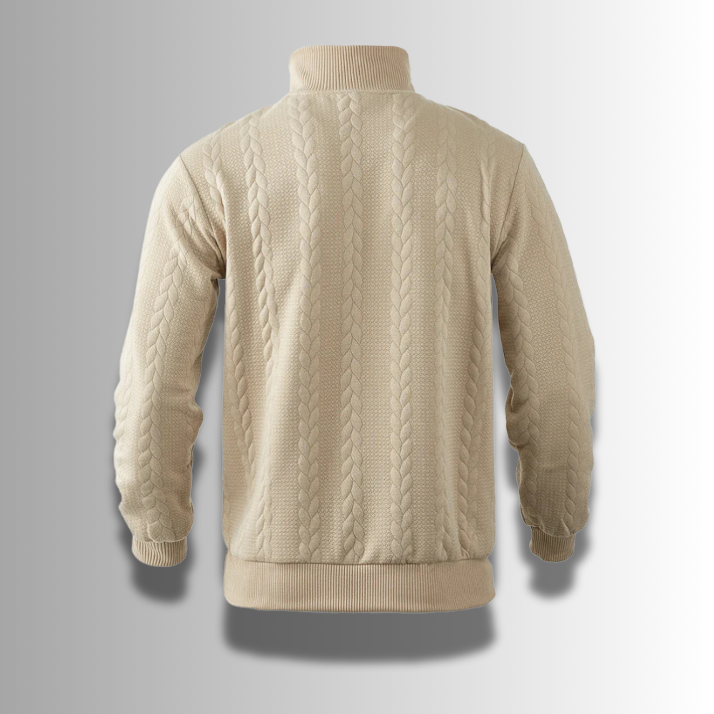 Ethan | Classic Cable Knit Quarter-Zip Sweater - Valereo