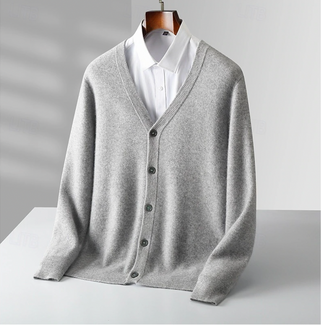 Ethan | Elegant Knit V-Neck Cardigan - Valereo