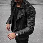 Ethan | Modern Quilted Leather Moto Jacket - Valereo