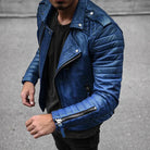 Ethan | Modern Quilted Leather Moto Jacket - Valereo