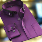 Ethan | Refined Contrast-Collar Slim-Fit Dress Shirt - Valereo