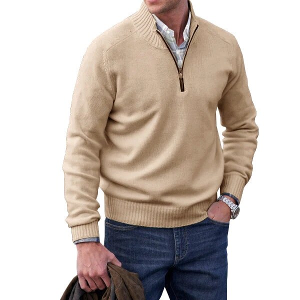 Ethan | Refined Quarter-Zip Cashmere Sweater - Valereo