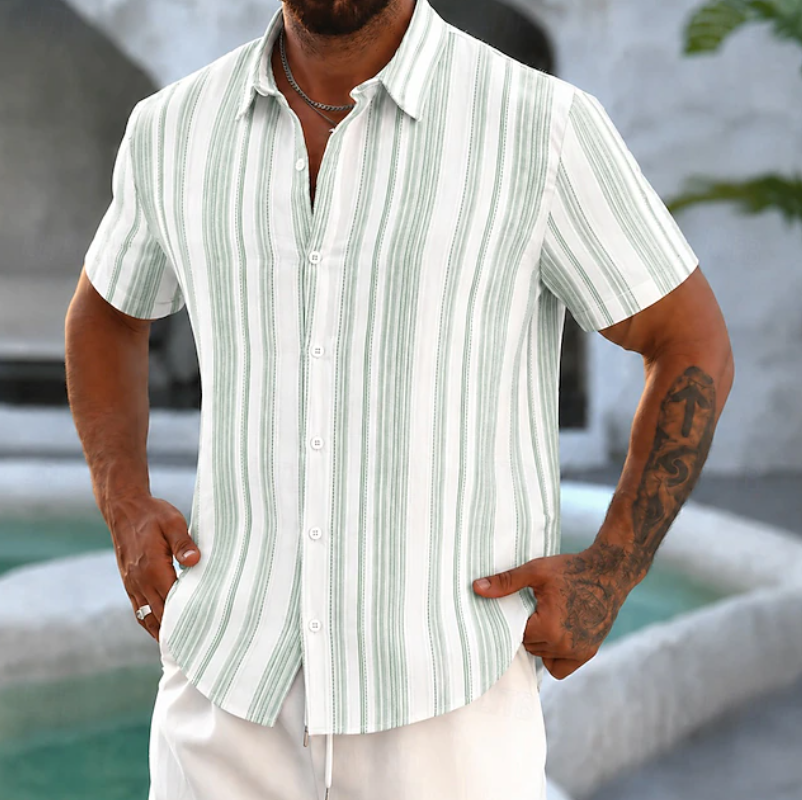 Ethan | Relaxed Striped Button-Up Shirt - Valereo