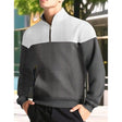 Nathaniel | Relaxed Geometric Quarter-Zip Sweatshirt
