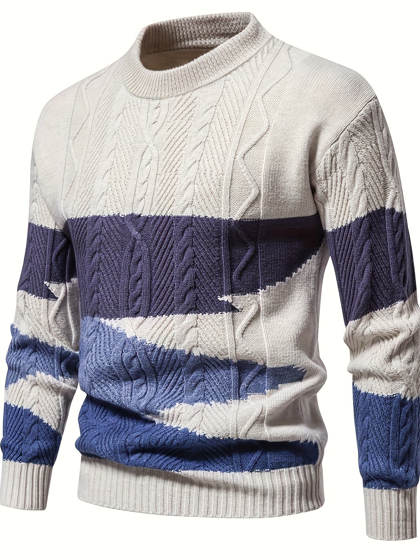 Henry | Cozy Colorblock Cable Knit Sweater - Valereo