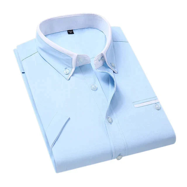 Henry | Stylish Contrast-Collar Button-Up Shirt - Valereo