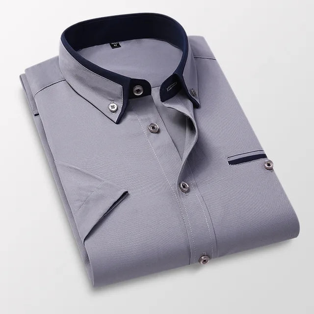Henry | Stylish Contrast-Collar Button-Up Shirt - Valereo