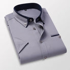 Henry | Stylish Contrast-Collar Button-Up Shirt - Valereo