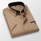 Henry | Stylish Contrast-Collar Button-Up Shirt - Valereo