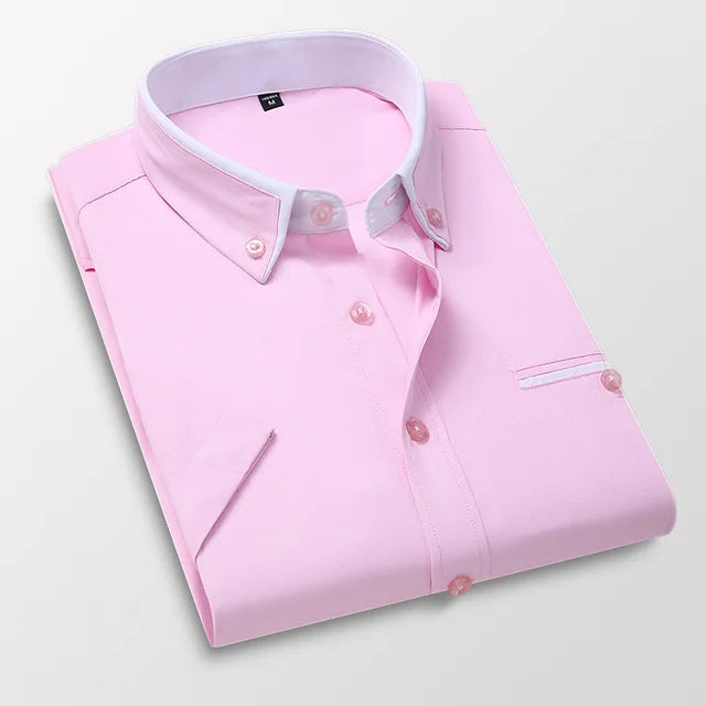 Henry | Stylish Contrast-Collar Button-Up Shirt - Valereo