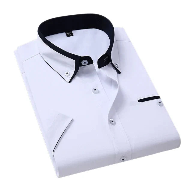 Henry | Stylish Contrast-Collar Button-Up Shirt - Valereo